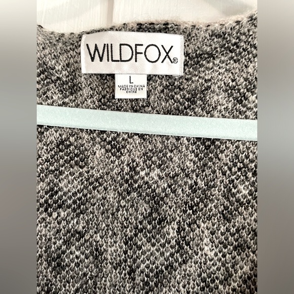 Wildfox Mixed Animal Print Cardigan Sweater, Gray, Size Large, EUC! - Picture 4 of 5